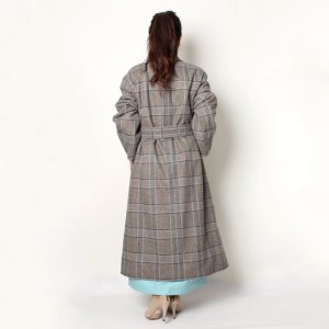 画像16: 【 40%OFF セール231,000円→138,600円】 BLAMINK ブラミンク コットンシルク ウールチェック リバーシブルコート{7925-299-0172-BEIGE-AIA}