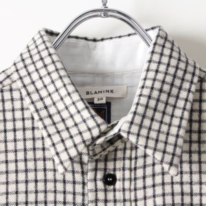 画像4: 【 40%OFF セール154,000円→92,400円】 BLAMINK ブラミンク ウールチェック バックギャザー レギュラーカラーワンピース{7926-230-0171-OFF WHITE-AIA}