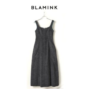 画像1: BLAMINK ブラミンク アルパカポリエステルシャギー変形ダーツドレス{7926-230-0220-DGY-BJA}