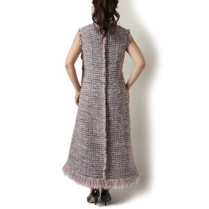 画像9: 【 40%OFF セール209,000円→125,400円】 BLAMINK ブラミンク ツイードVネックノースリーブワンピース{7926-230-0235-PNK-BJA}