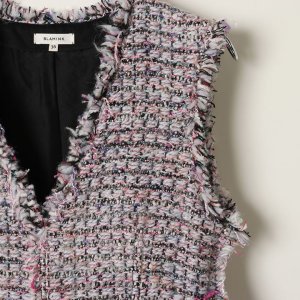 画像3: 【 40%OFF セール209,000円→125,400円】 BLAMINK ブラミンク ツイードVネックノースリーブワンピース{7926-230-0235-PNK-BJA}