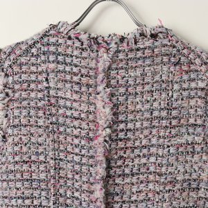 画像5: 【 40%OFF セール209,000円→125,400円】 BLAMINK ブラミンク ツイードVネックノースリーブワンピース{7926-230-0235-PNK-BJA}