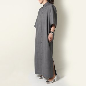 画像8: 【 40%OFF セール132,000円→79,200円】 BLAMINK ブラミンク ウールモヘヤチェックレギュラーカラーショートスリーブワンピース{7926-230-0243-DGY-BAS}