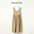 BLAMINK ブラミンク コットンストラップタックワンピース{7926-230-0251-BEG-BAS}