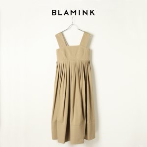 画像1: 【 50%OFF セール｜154,000円→77,000円】 BLAMINK ブラミンク コットンストラップタックワンピース{7926-230-0251-BEG-BAS}