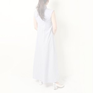 画像11:   BLAMINK ブラミンク コットンバイアスストライプノースリーブワンピース{7926-230-0298-LBL-BBS}