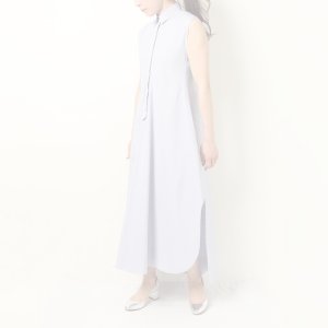 画像12:   BLAMINK ブラミンク コットンバイアスストライプノースリーブワンピース{7926-230-0298-LBL-BBS}
