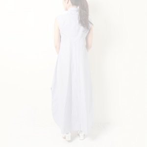 画像13:   BLAMINK ブラミンク コットンバイアスストライプノースリーブワンピース{7926-230-0298-LBL-BBS}