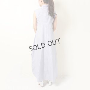 画像13: {SOLD}BLAMINK ブラミンク コットンバイアスストライプノースリーブワンピース{7926-230-0298-LBL-BBS}