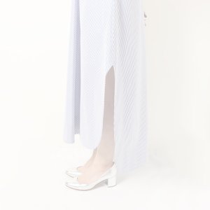 画像14:   BLAMINK ブラミンク コットンバイアスストライプノースリーブワンピース{7926-230-0298-LBL-BBS}