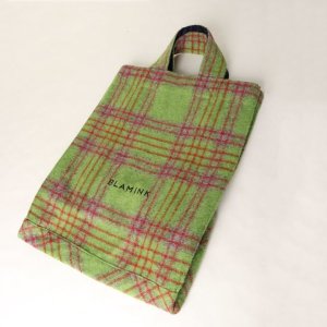 画像4: 【 40%OFF セール42,900円→25,740円】 BLAMINK ブラミンク アルパカウールチェックトートバッグ{7932-299-0090-OLV-BJA}