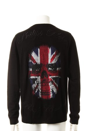 画像1: 【周年記念 24%OFF ｜208,546円→158,496円】 PHILIPP PLEIN フィリッププレイン cardigan brit skull{09FWSWE071-BLK-}