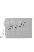 {SOLD}FENDI フェンディ CLUTCH NAPPA FF 1974 EMBOSSED{-BJA}