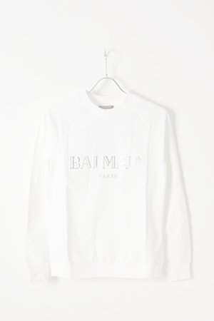画像1:   BALMAIN バルマン BF1 C&S TOP SWEAT BALMAIN LOGO{816804619I-0001-AIS}