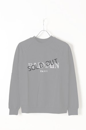 画像1: {SOLD}BALMAIN バルマン BF1 C&S TOP SWEAT BALMAIN LOGO{816804619I-0100-AIS}