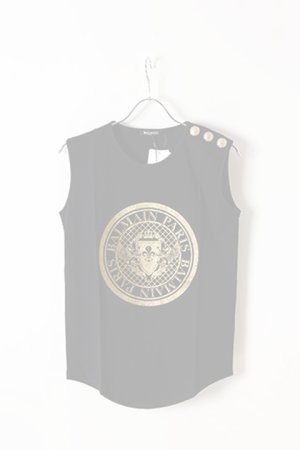 画像1:  {SOLD} BALMAIN バルマン BF1 T-SHIRT BLASON LOGO G-PRINT SSL{828105I001-5100-AIS}