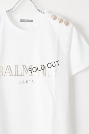 画像2: {SOLD}BALMAIN バルマン BF1 T-SHIRT BALMAIN-LOGO FOIL{9111077I042-GAD-AIS}