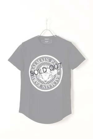画像1: BALMAIN バルマン BH2 T-SHIRTS COIN-LOGO FLOCKY{-AIS}