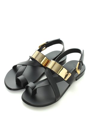 画像1: GIUSEPPE ZANOTTI ジュゼッペザノッティ GZM FLAT SANDAL GTM 10{81.0009BI010010-999-AHS}