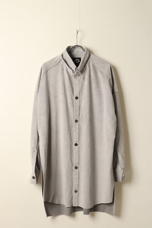 画像1: ACUOD by CHANU アクオド バイ チャヌ Suede Button Shirts{AC-22AW-SDBTST-GRY-BBA}