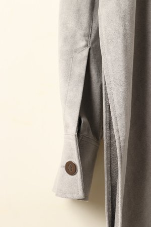 画像4: 【 30%OFF セール158,400円→110,880円】 ACUOD by CHANU アクオド バイ チャヌ Suede Button Shirts{AC-22AW-SDBTST-GRY-BBA}