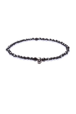 画像2: VADEL バデル natural stone/silver skull 4mm bracelet{AE094-STN01-9559-AEA}