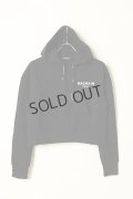 {SOLD}BALMAIN バルマン BF1 JERSEY BALMAIN FLOCK DETAIL CROPPED HOODIE{-BCS}