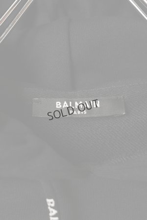 画像2: {SOLD}BALMAIN バルマン BF1 JERSEY BALMAIN FLOCK DETAIL CROPPED HOODIE{-BCS}