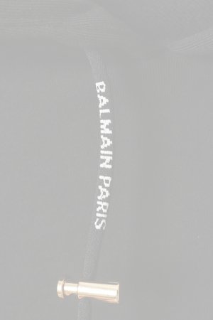 画像4:   BALMAIN バルマン BF1 JERSEY BALMAIN FLOCK DETAIL CROPPED HOODIE{-BCS}