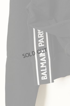 画像5: {SOLD}BALMAIN バルマン BF1 JERSEY BALMAIN FLOCK DETAIL CROPPED HOODIE{-BCS}