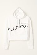 {SOLD}BALMAIN バルマン BF1 JERSEY BALMAIN FLOCK DETAIL CROPPED HOODIE{-BCS}