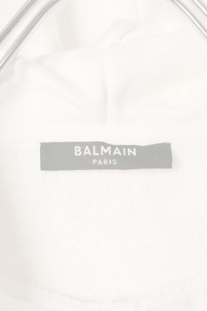 画像2:   BALMAIN バルマン BF1 JERSEY BALMAIN FLOCK DETAIL CROPPED HOODIE{-BCS}