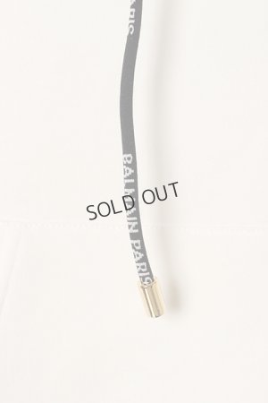 画像4: {SOLD}BALMAIN バルマン BF1 JERSEY BALMAIN FLOCK DETAIL CROPPED HOODIE{-BCS}