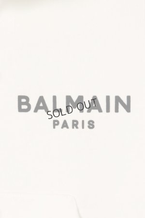 画像5: {SOLD}BALMAIN バルマン BF1 JERSEY BALMAIN FLOCK DETAIL CROPPED HOODIE{-BCS}