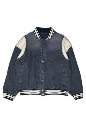画像1: a good bad influence アグッドバッドインフルエンス DENIM VARSITY JACKET{-BEA}