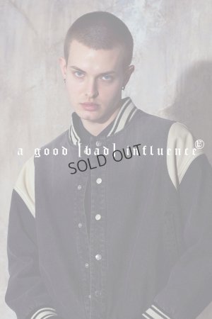 画像3: {SOLD}a good bad influence アグッドバッドインフルエンス DENIM VARSITY JACKET{-BEA}