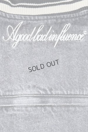 画像6: {SOLD}a good bad influence アグッドバッドインフルエンス DENIM VARSITY JACKET{-BEA}