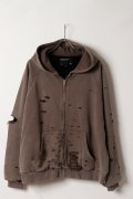 a good bad influence アグッドバッドインフルエンス AGED DISTRESED ZIP HOODIE{-BFA}