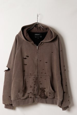 画像1: a good bad influence アグッドバッドインフルエンス AGED DISTRESED ZIP HOODIE{-BFA}