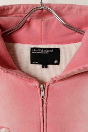画像2: a good bad influence アグッドバッドインフルエンス AGED DISTRESED ZIP HOODIE{-BFA}