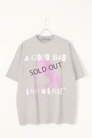 画像1: {SOLD}a good bad influence アグッドバッドインフルエンス HORSE LOGO WASHED T-SHIRT{GB-22-FW11-GRY-BBA}