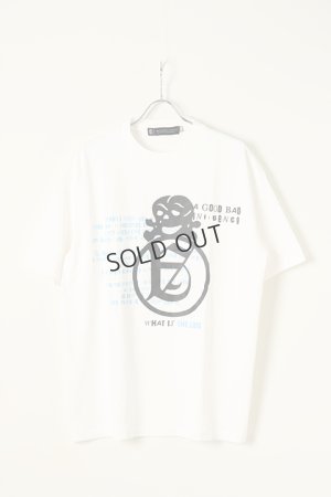 画像1: {SOLD}a good bad influence アグッドバッドインフルエンス SKULL LOGO WASHED T-SHIRT{GB-22-FW12-WHT-BBA}