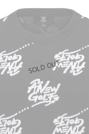画像5: {SOLD}アニュー ゴルフ ANEW GOLF M ロゴ パターン ジャカード プルオーバー{-BDA}