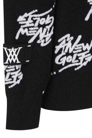 画像6: 【 10%OFF セール57,200円→51,480円】 アニュー ゴルフ ANEW GOLF M ロゴ パターン ジャカード プルオーバー{-BDA}