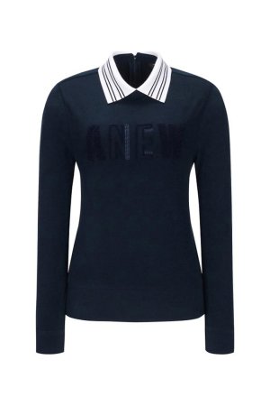 画像1: 【周年記念 24%OFF ｜46,200円→35,112円】 アニュー ゴルフ ANEW GOLF W ブークルエンボロゴ　ロングスリーブTシャツ{-BDA}