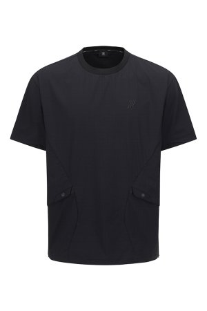 画像1: アニュー ゴルフ ANEW GOLF MEN WOOVEN MIX CREW NECK{AGFMMTS86-BFS}