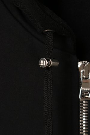 画像2: 【 30%OFF セール140,800円→98,560円】 BALMAIN バルマン BH1 JERSEY BALMAIN FLOCK ZIPPED HOODIE{-BCS}