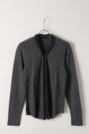 画像1: ato アトウ グランコット26/-ワッフルジップアップカットソー{-ABA}