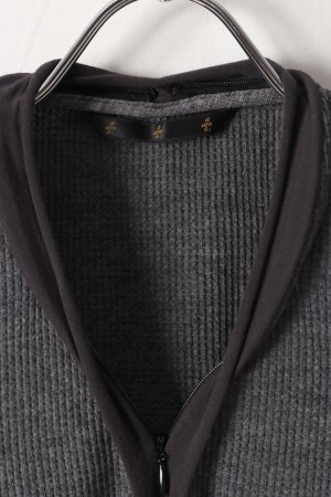 画像2: ato アトウ グランコット26/-ワッフルジップアップカットソー{-ABA}