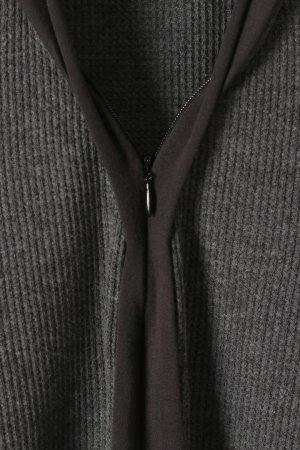 画像3: ato アトウ グランコット26/-ワッフルジップアップカットソー{-ABA}